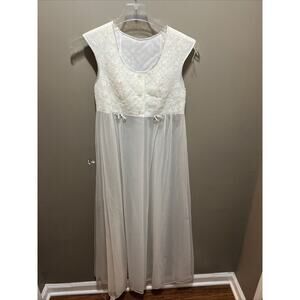 Vintage Gotham Gold Stripe Lace Peignoir Robe 1950s Ankle To Floor Length Sz 32M